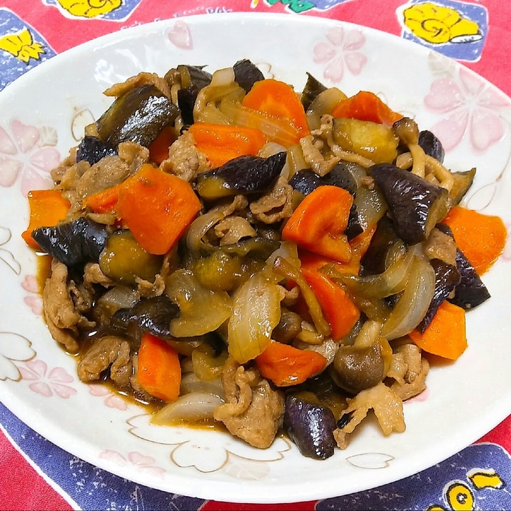 グルメのタレで♪豚肉と茄子炒め物